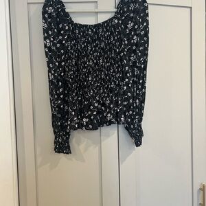 Chelsea28 Black and White Floral Blouse